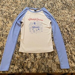 SHEIN Blue and Cream Long Sleeve Tee